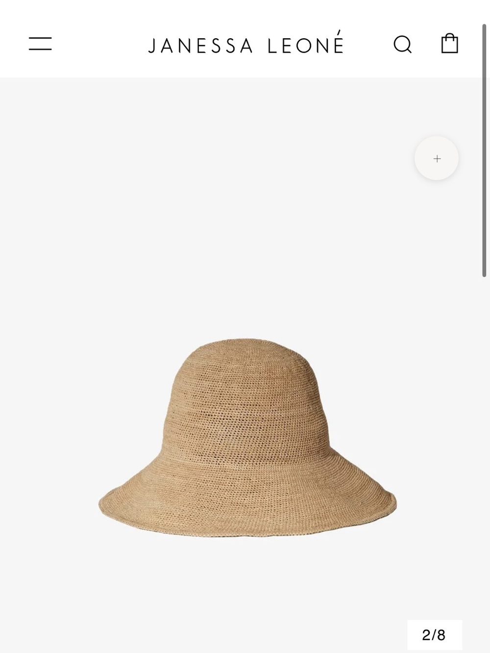 NWT - Janessa Leone Teagan bucket hat NATURAL, Sz Small - Picture 1 of 8